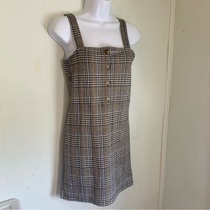 Primark Plaid, Black, White, Brown Strap Dress size small